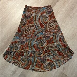 Vintage Evan-Picone Paisley Tiered High Low